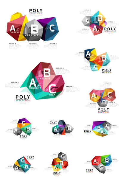 Abstract low poly infographics template - Vector, Image