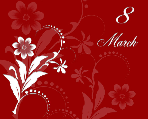 Red Floral Greeting card - Foto, Imagem