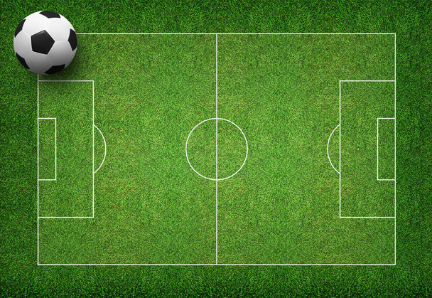 fotbalový míč na zelené trávě fotbalové hřiště. - Fotografie, Obrázek
