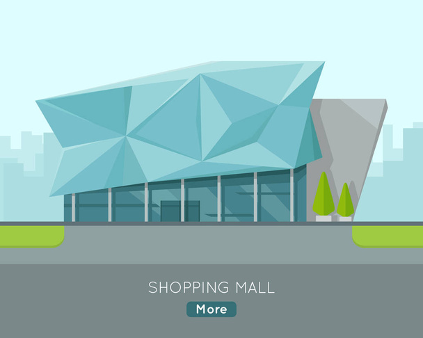 Alışveriş Merkezi Web şablonu düz tasarım. - Vektör, Görsel