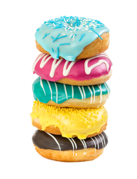 Viisi värikästä donitsia
   - Valokuva, kuva