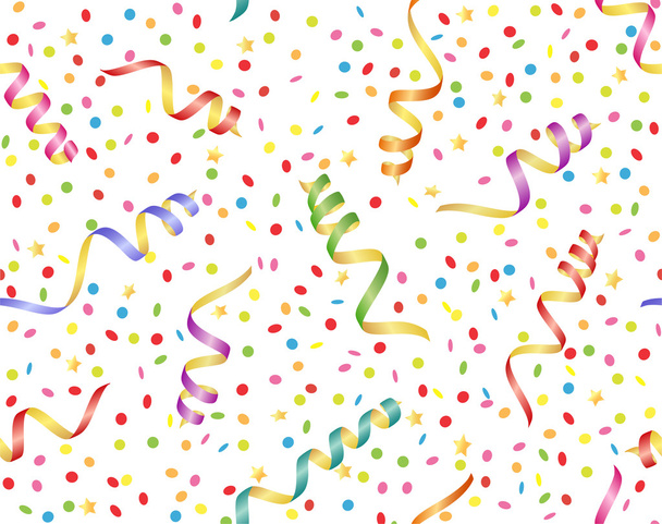 Background with streamer and confetti - Vector, Image