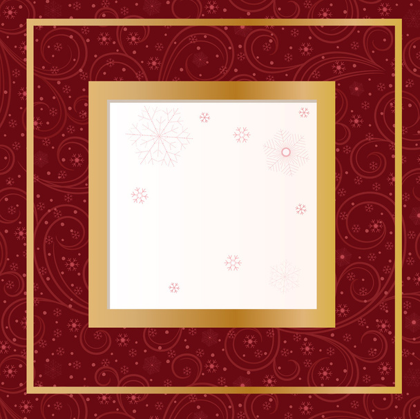 Punainen kortti lumihiutaleilla
 - Vektori, kuva