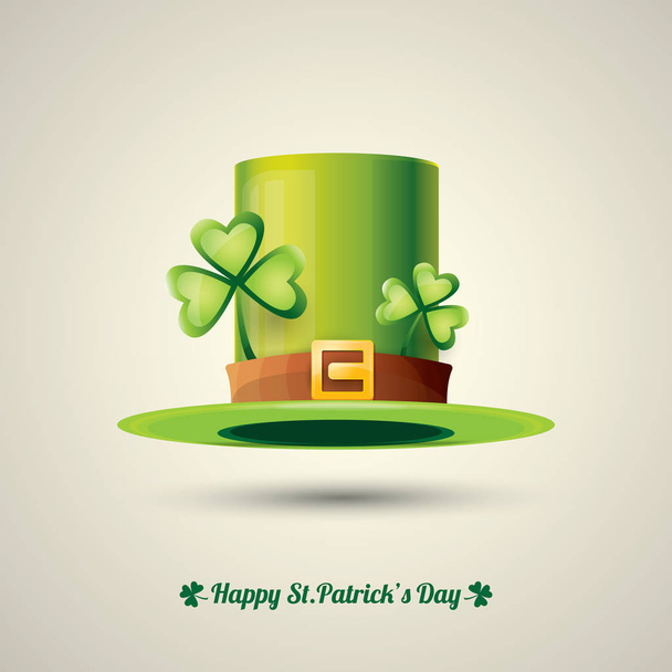 vector saint patricks day poster with green hat - ベクター画像