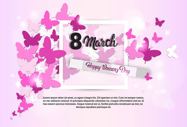 8 March International Women Day Greeting Card - Vector, afbeelding