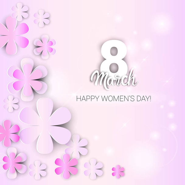 8 March International Women Day Greeting Card - Vetor, Imagem