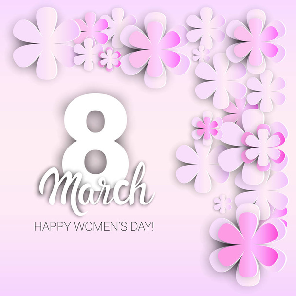 3 月 8 日国際女性の日グリーティング カード - ベクター画像
