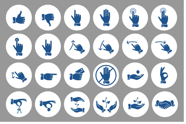 Hands icons set - Vektor, kép