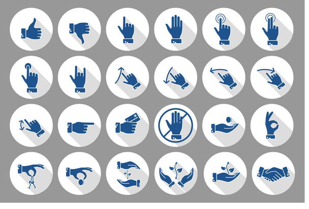 Hands icons set - Vektor, Bild