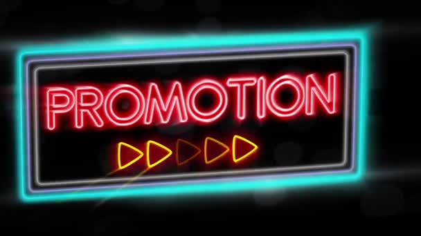 Promotion - blinkt lebendige bunte Neon Board Hintergrund - Filmmaterial, Video