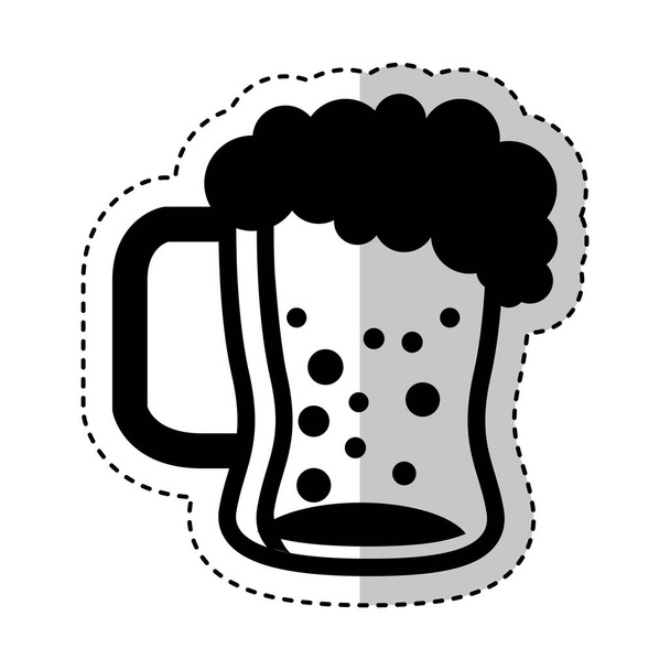 beer glass isolated icon - Vector, Imagen