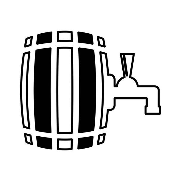 birra silhouette barile icona isolata
 - Vettoriali, immagini