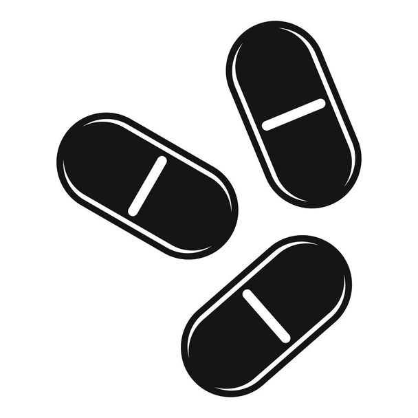 Three pills icon, simple style - ベクター画像