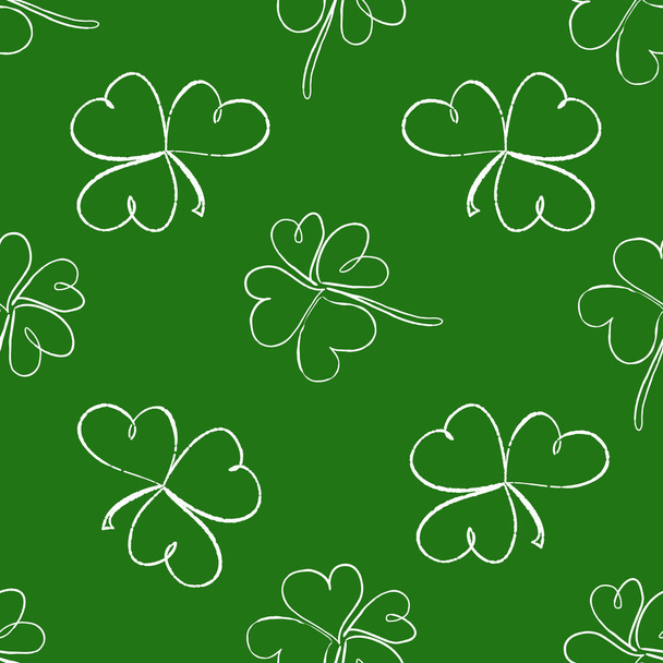 Clover seamless pattern. Clover pattern with three and four leaf - Vector, Image