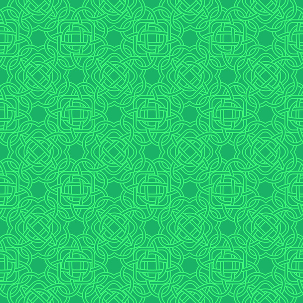 Clover seamless pattern in Celtic Style. St. Patrick's Day endle - Vector, Image