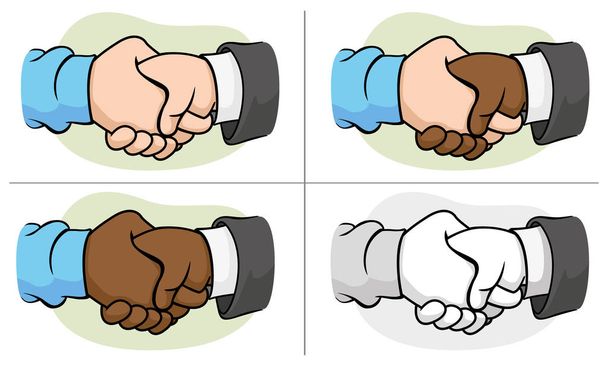 Illustration of two hands shaking hands with handshake - Vetor, Imagem