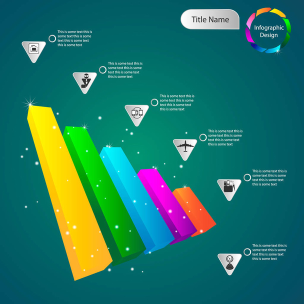 color volumetric info graphics for business - Vector, Image