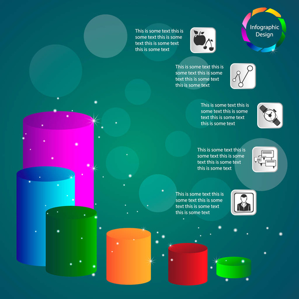 color volumetric info graphics for business - Vektor, obrázek