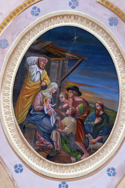 Scène de la Nativité, Adoration des bergers
 - Photo, image