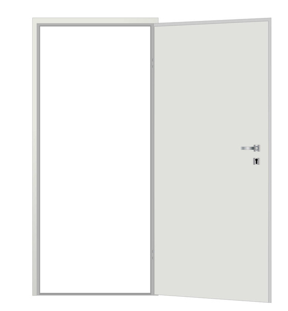 beyaz boş açılan kapı - Vektör, Görsel