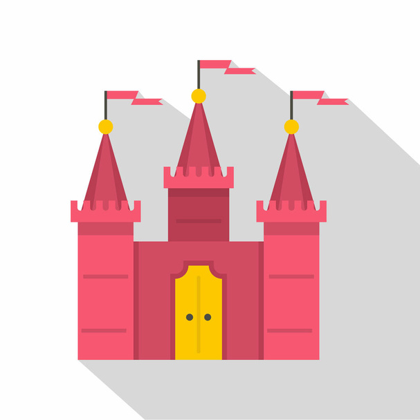 Castle icon, flat style - Vector, imagen