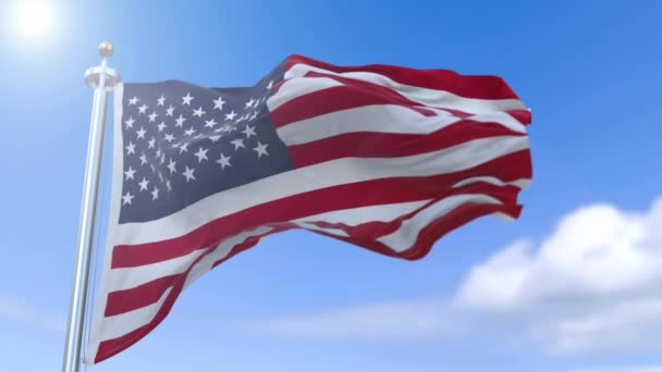 Americká vlajka Zpomalený pohyb vlnění. - Záběry, video