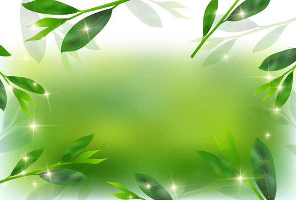 Зеленый чай листья фона
 - Вектор,изображение