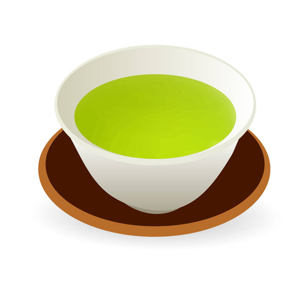 Groene thee drinken pictogram - Vector, afbeelding