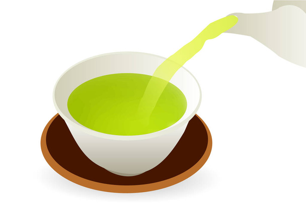 Yeşil çay içecek simgesi - Vektör, Görsel