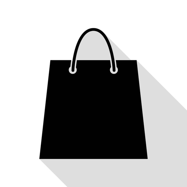 Illustration de sac à provisions. Icône noire avec chemin d'ombre de style plat
. - Vecteur, image