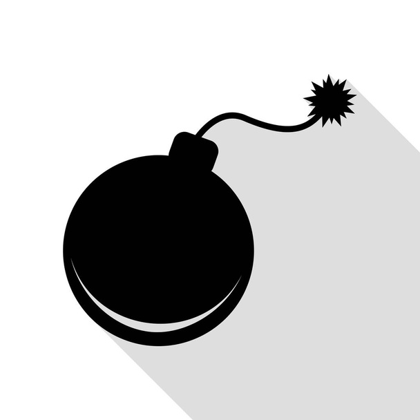 Bomba znamení ilustrace. Černá ikona s ploché styl stínu cestou. - Vektor, obrázek