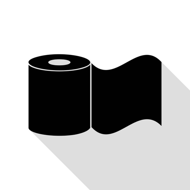 Toilet Paper sign. Black icon with flat style shadow path. - Vector, Image