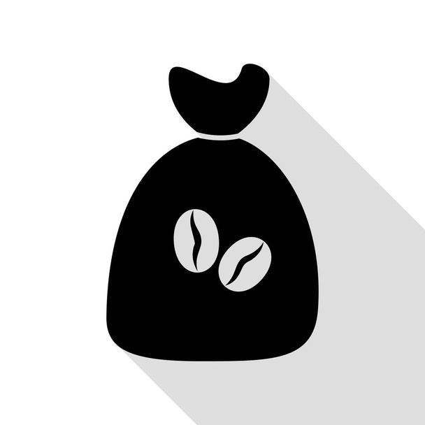 Coffee bag Icon. Coffee bag Vector. Coffee bag Icon Button. Black icon with flat style shadow path. - Vector, Image
