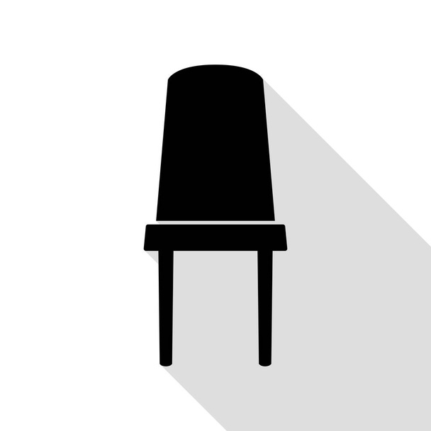 Signe de chaise de bureau. Icône noire avec chemin d'ombre de style plat
. - Vecteur, image