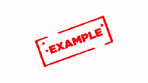 Example signed with red ink stamp zoom in and zoom out on white background (4K)  - Footage, Video