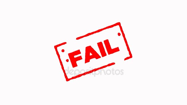 Fail signed with red ink stamp zoom in and zoom out on white background (4K)  - Footage, Video