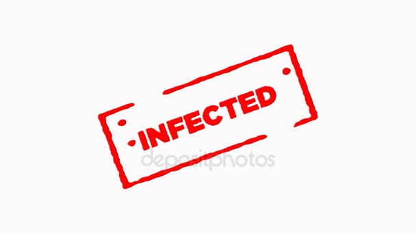 infected signed with red ink stamp zoom in and zoom out on white background (4K)  - Footage, Video