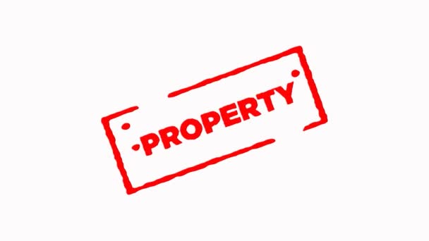 Property signed with red ink stamp zoom in and zoom out on white background (4K)  - Footage, Video