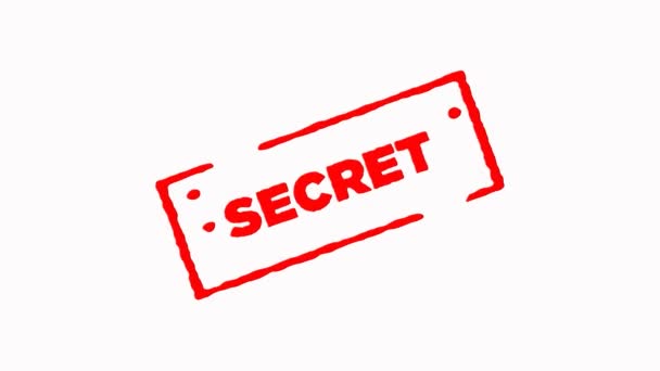 Secret signed with red ink stamp zoom in and zoom out on white background (4K)  - Footage, Video