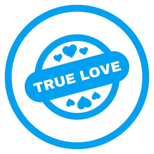 True Love Stamp Seal Rounded Vector Icon - Vektör, Görsel