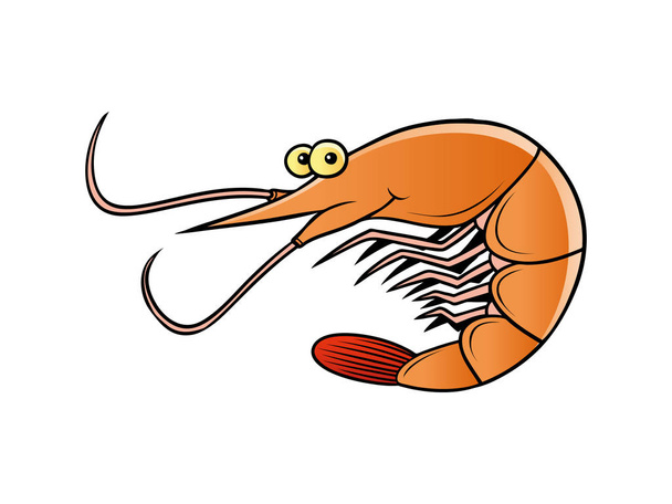 prawn character illustration design - Vector, Image
