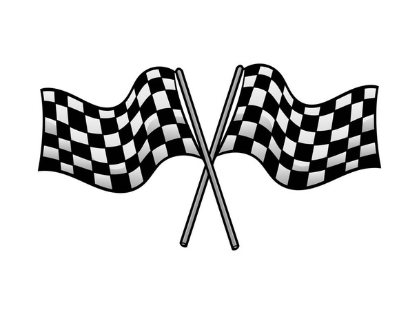 cruzado bandera de carreras ilustración diseño
 - Vector, Imagen