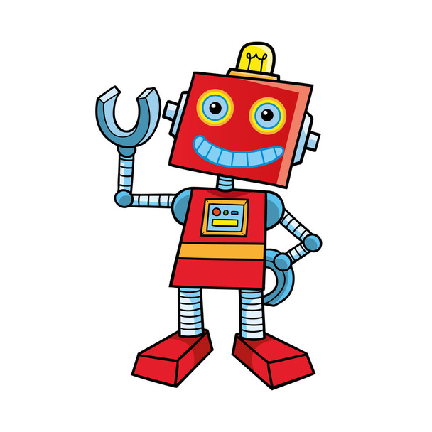 дизайн ілюстрації персонажа червоного робота
 - Вектор, зображення