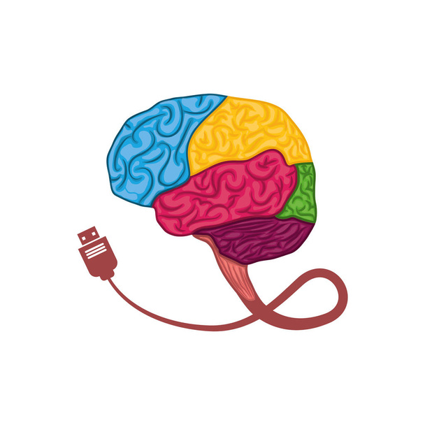 símbolo do cérebro humano
 - Vetor, Imagem
