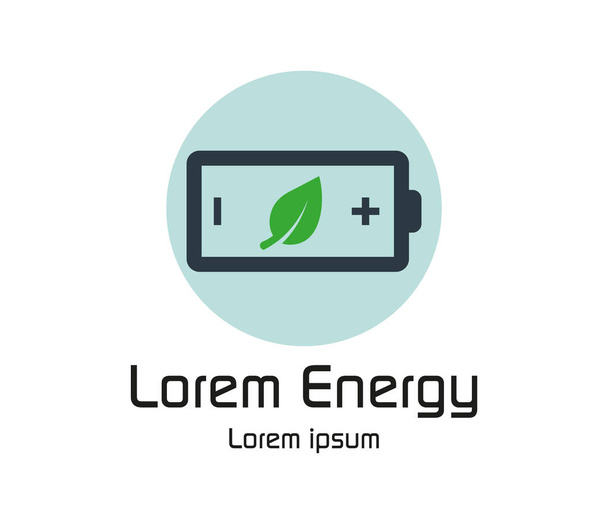 Logotipo de bateria ambientalmente amigável
 - Vetor, Imagem