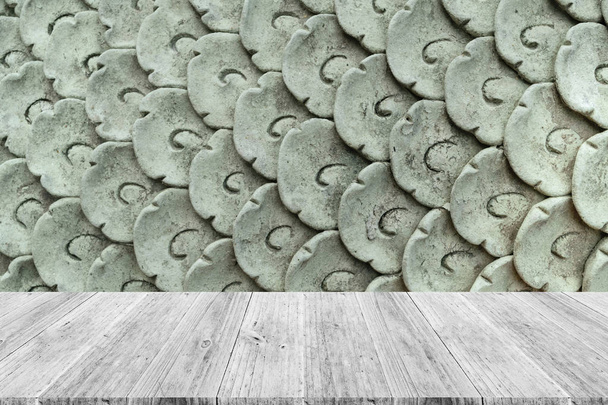 Textura de parede de pedra com terraço de madeira
 - Foto, Imagem