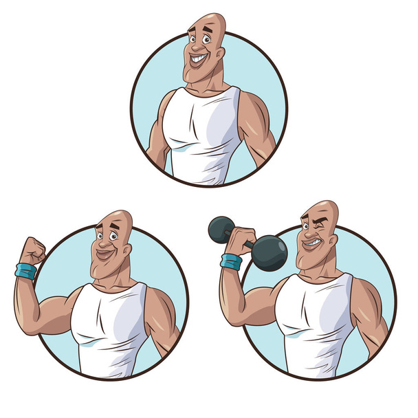 zestaw zdrowy człowiek lekkoatletycznego mięśni - Wektor, obraz