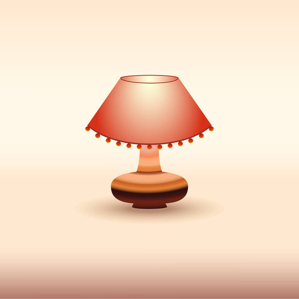 Red table lamp.  - Вектор, зображення