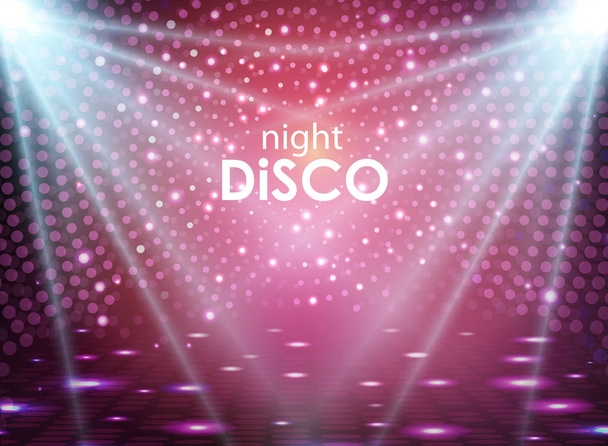 Disco abstract background. Disco ball texture. Spot light rays - Διάνυσμα, εικόνα