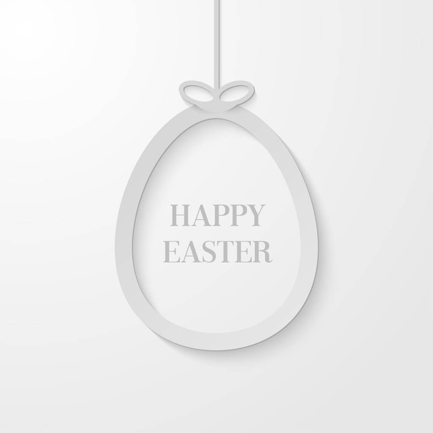 Easter greeting card with hanging paper egg. - Διάνυσμα, εικόνα